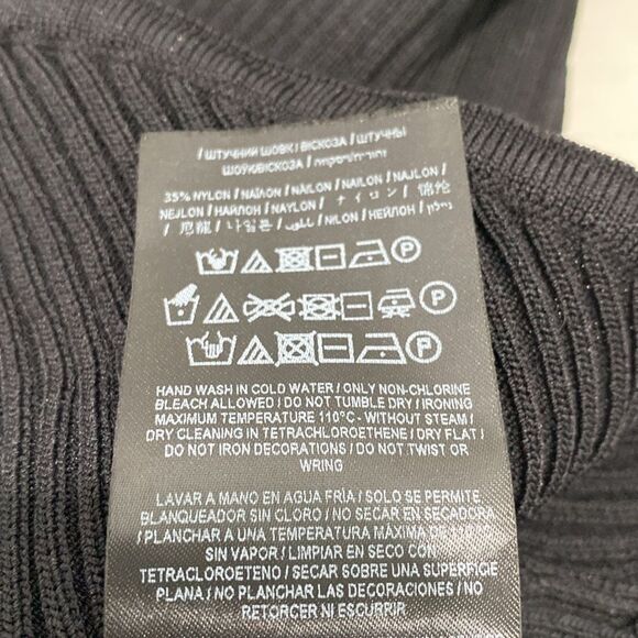 Guess Kaylee Black Square Neck Ribbed Bodysuit With Hook & Eye Front V-Neck M - Picture 15 of 16